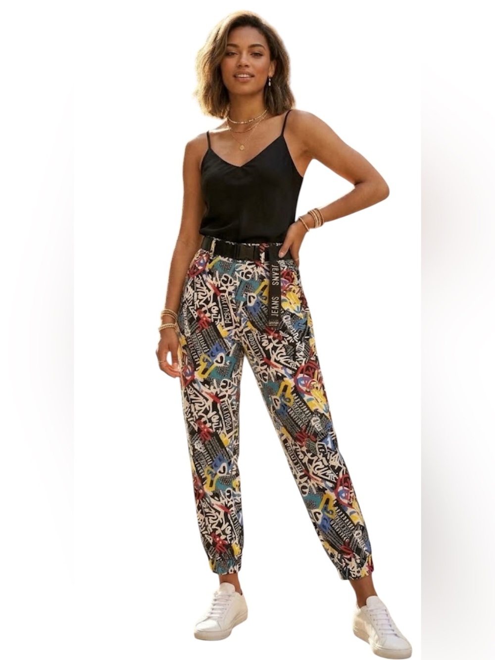 VIP Colorful Black White Red Yellow Cargo Pants Jeans Size: 7/28